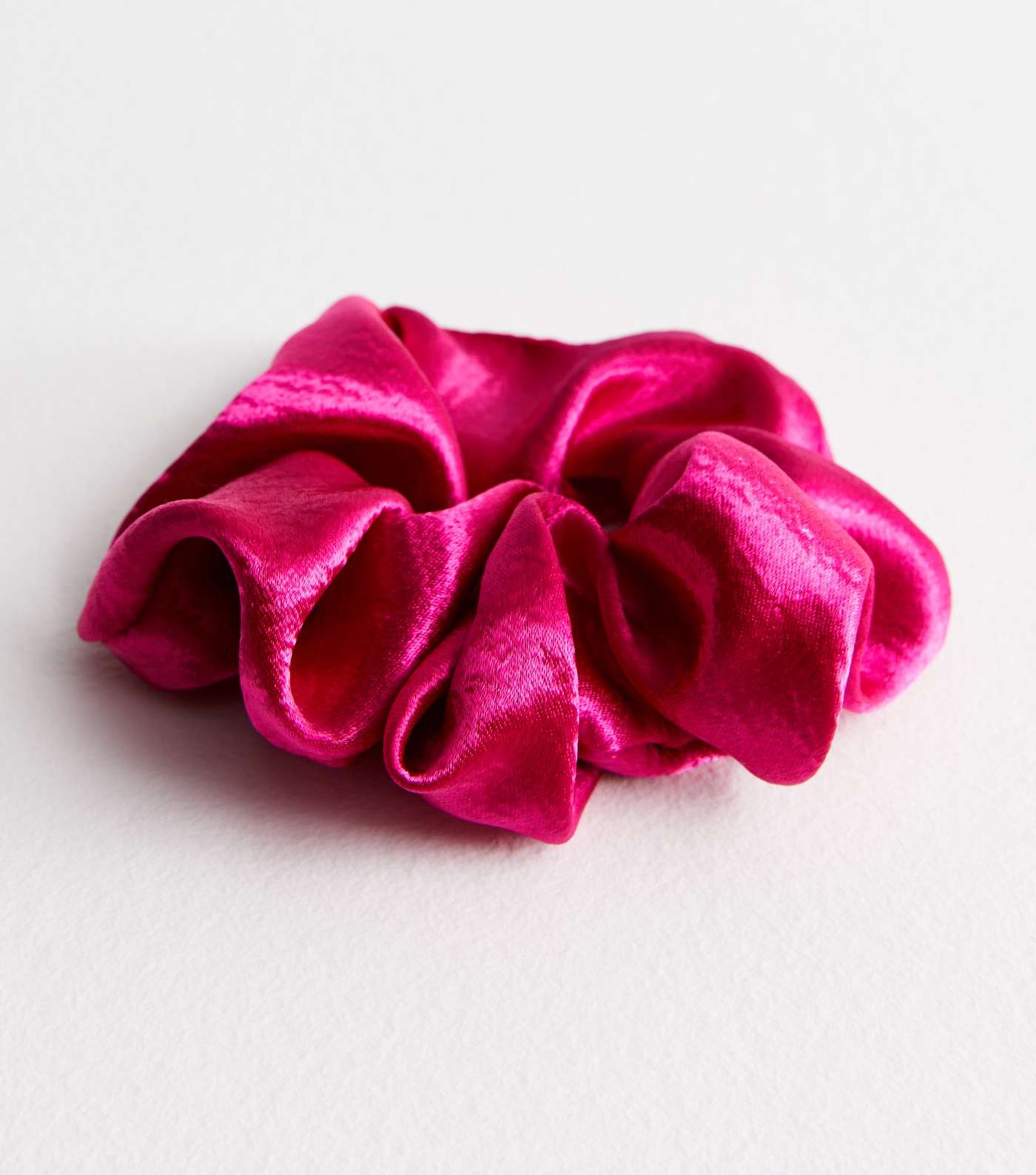 Bright Pink Satin Oversized Scrunchie Image 2
