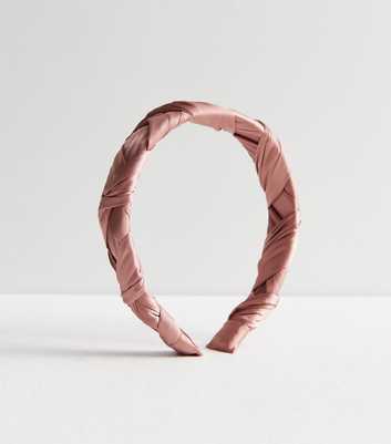Pink Satin Twist Headband