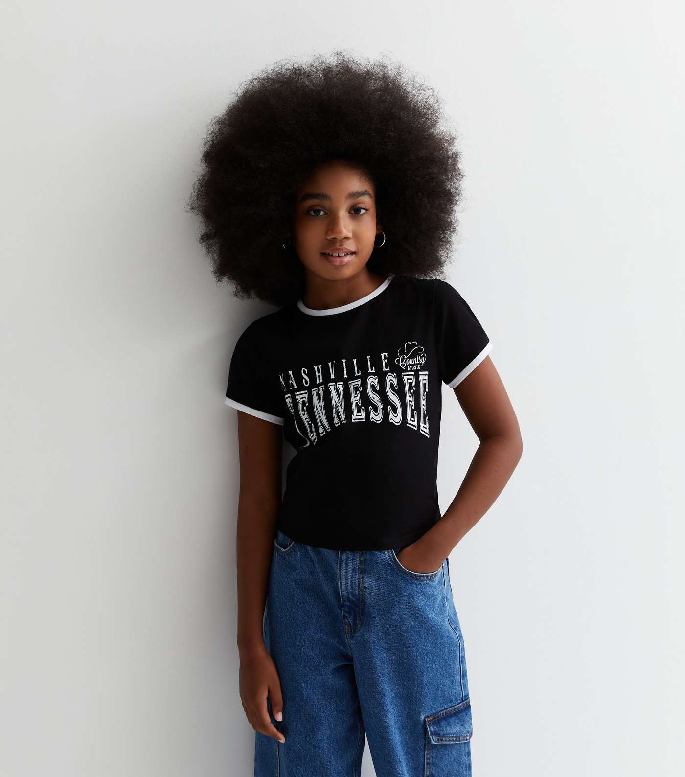 Girls Black Nashville Logo T-Shirt Image 2