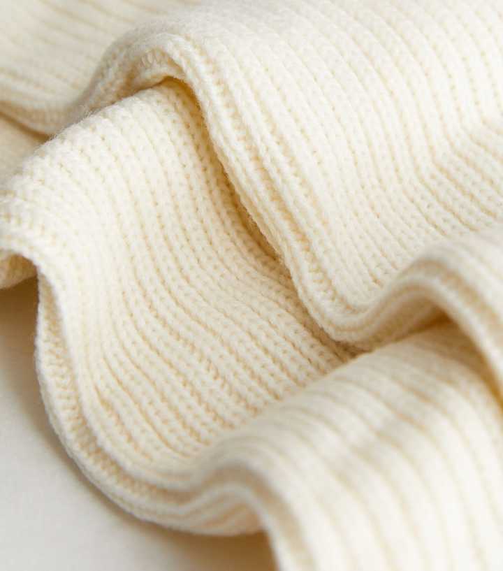 Rib-knit Leg Warmers - White - Ladies