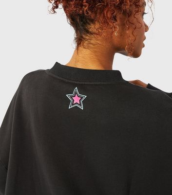 Skinnydip Black Disney Lilo & Stitch Logo Sweatshirt New Look