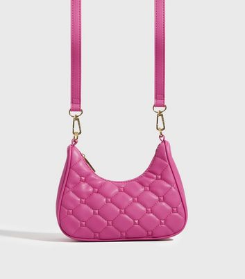 Skinnydip Pink Leather-Look Quilted Cross Body Bag New Look