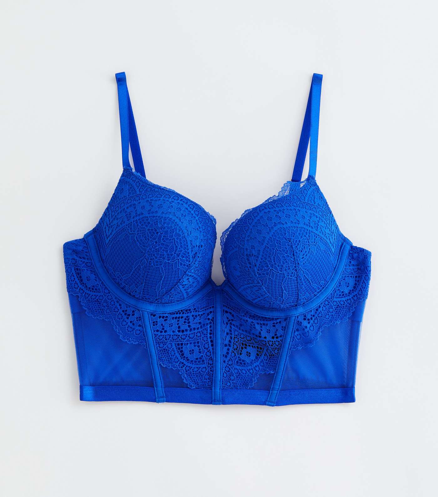 Bustier push-up bra with lacing - blue - Undiz