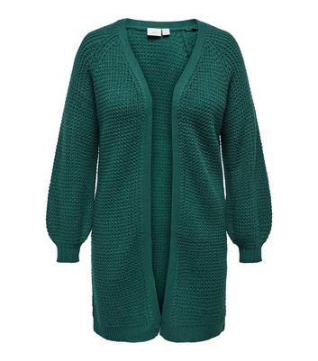 ONLY Curves Dark Green Chunky Knit Cardigan New Look
