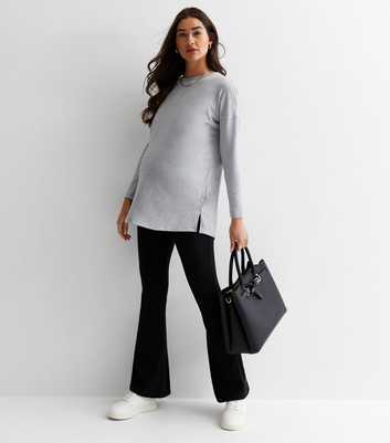 Maternity Black Flared Trousers