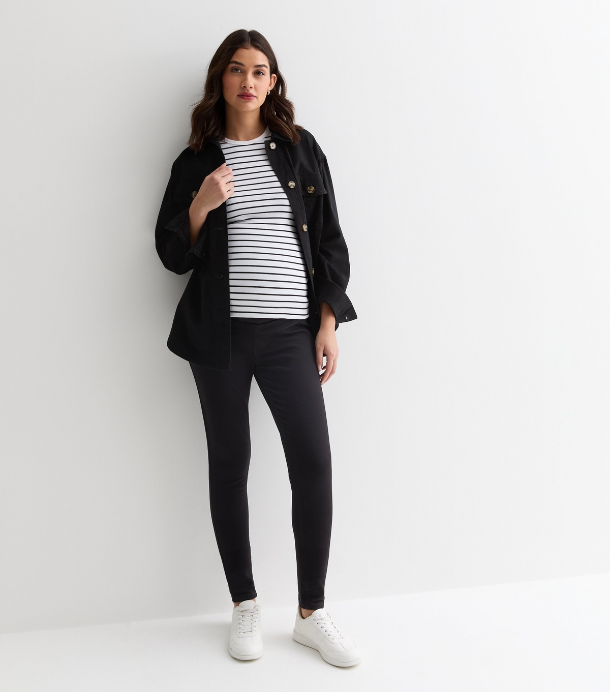 Women's Maternity Black Over Bump Lift & Shape Jenna Jeans New Look
