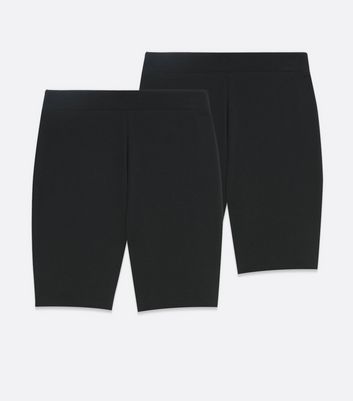 Petite 2 Pack Black Cycling Shorts New Look