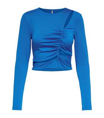 ONLY Blue Jersey Cut Out Top