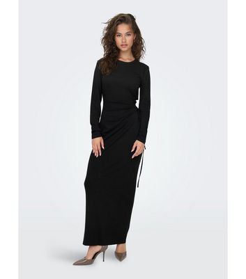 Long sleeve outlet black cotton dress