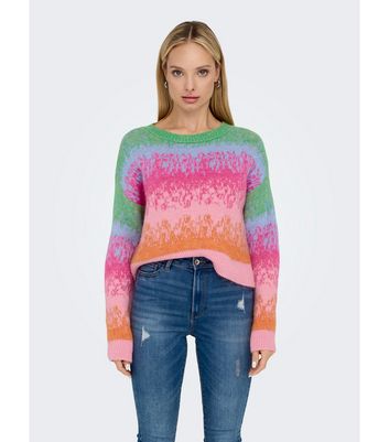 ONLY Multicoloured Knit Crew Neck Jumper New Look