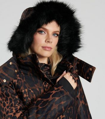 Leopard print 2024 ski coat