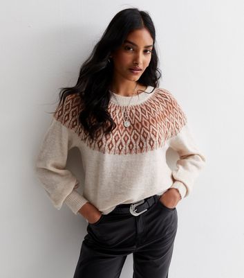 ONLY White Diamond Knit Long Sleeve Jumper | New Look