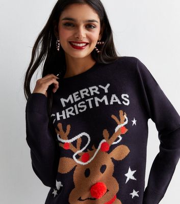 Womens navy shop christmas jumper