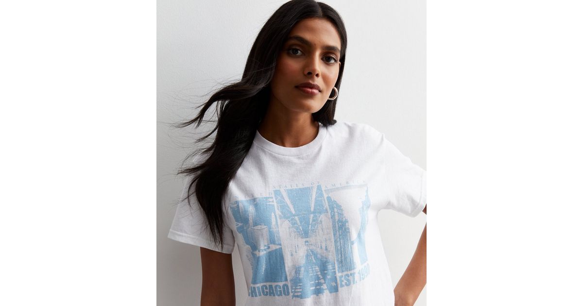 White Cotton Chicago Logo T-Shirt