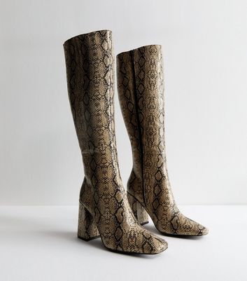 Faux snakeskin over the knee boots hotsell