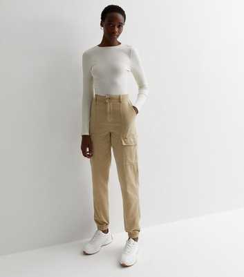 Tall Stone Cotton Cuffed Cargo Trousers
