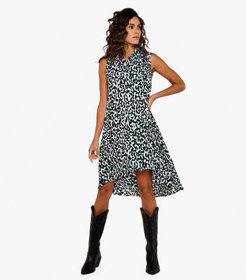 Leopard print 2025 dip hem dress