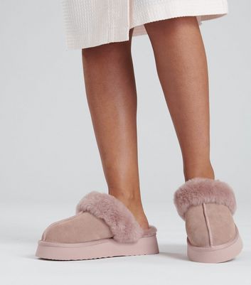 Pink store mule slippers