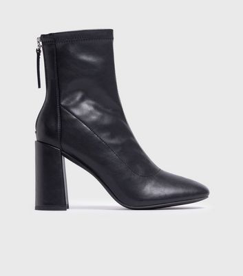 Black chunky best sale heel sock boots