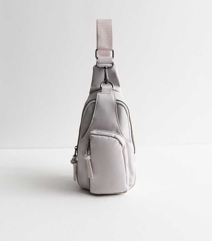 Grey Sling Cross Body Bag 