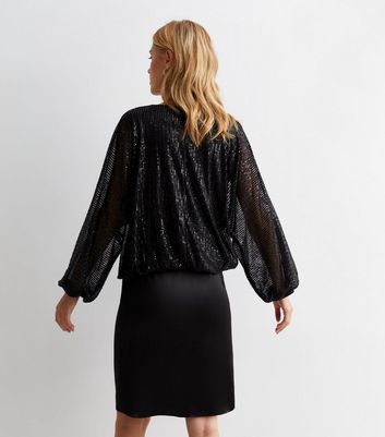 Sequin store batwing top