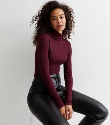 Jersey roll neck on sale top