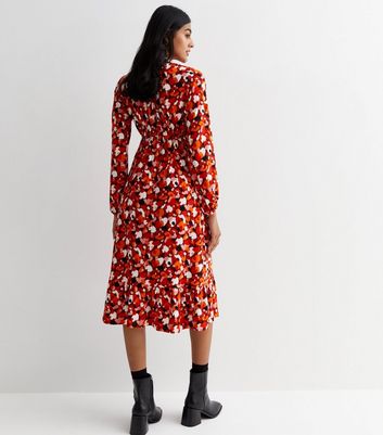 Rust spot store print shirt dress