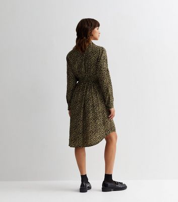 New look khaki outlet leopard print dress