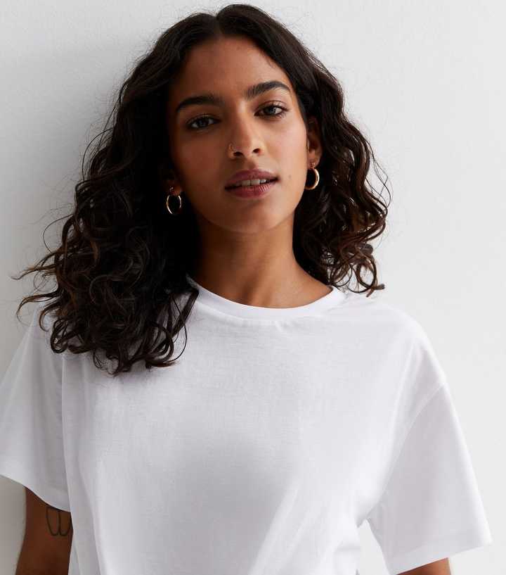 women's white tie front t shirt