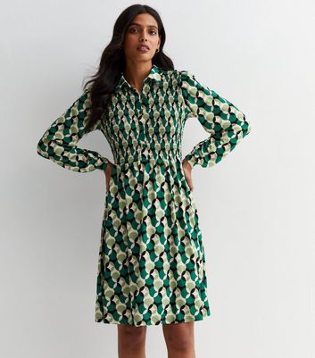 New look best sale green shirt dress