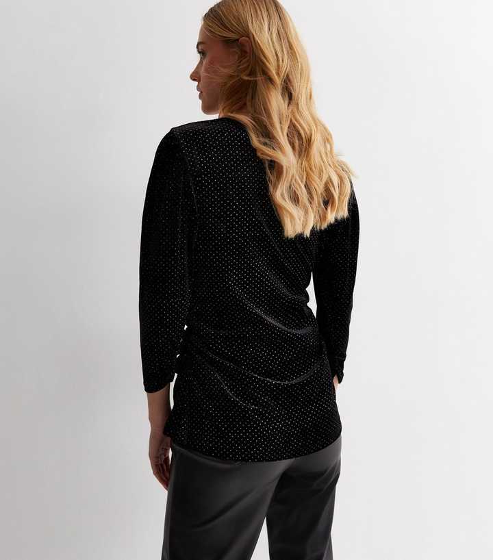 glitter v neck top