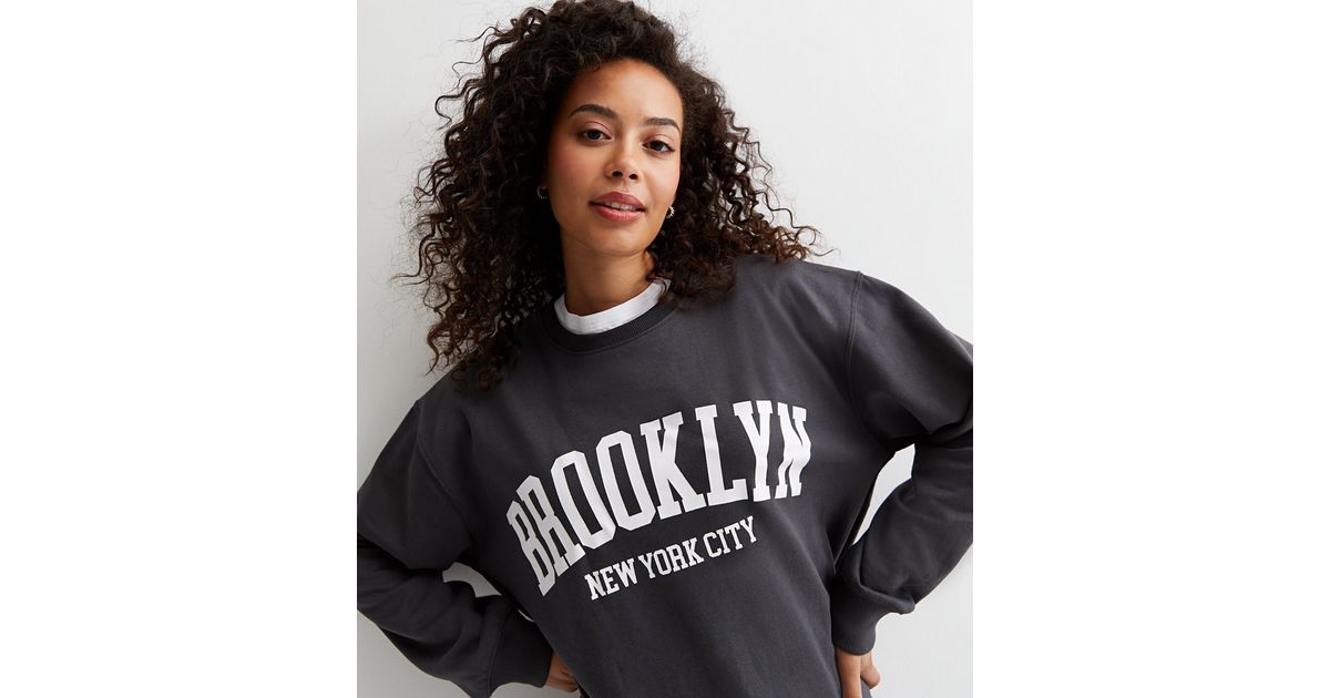 New Look Red Brooklyn Logo Sweatshirt - Red - Size M - Women