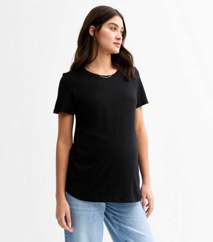 Mama In The Making Pregnancy Announcement T-Shirt | Women's Short Sleeve Tee | Letter Print Maternity Top | Black, Small