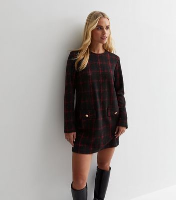 Petite check outlet dress