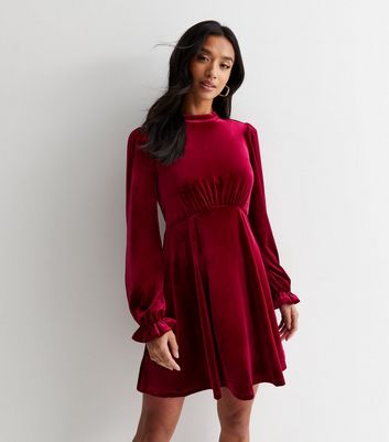 Long sleeve 2024 long burgundy dress