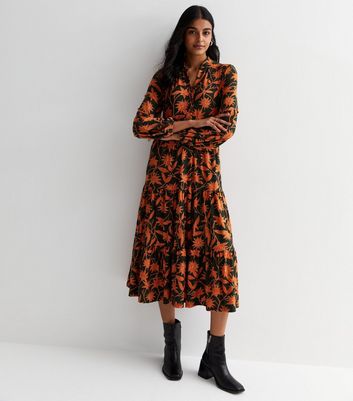 New look store leaf print dress