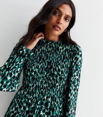 Teal animal print store dress