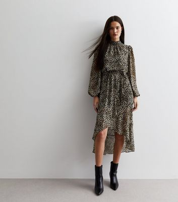 New look khaki outlet leopard print dress