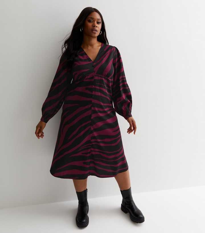 Pleated Dress Red Leopard Print Dress New Look Cowl Neck Leopard