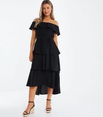 Quiz bardot best sale dip hem dress