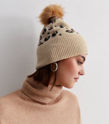 Leopard print hot sale beanie hat