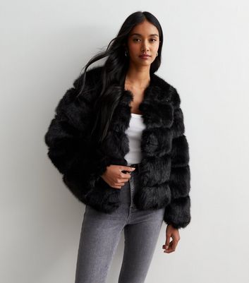 Gini London Black Faux Fur Jacket