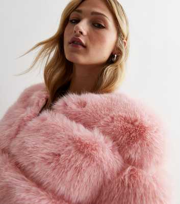 Gini London Pink Faux Fur Jacket