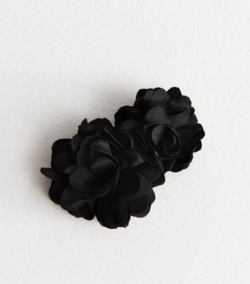 Black Corsage Barrette Hair Clip