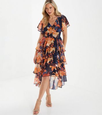 Quiz navy floral dress best sale