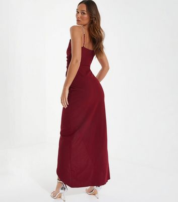 Dark red maxi outlet dress