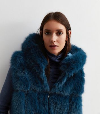 Fake fur gilets ladies sale