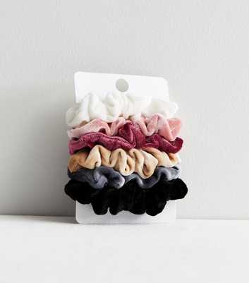 6 Pack Pink and Multicoloured Velvet Mini Scrunchies