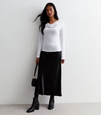 White Jersey Cowl Neck Top New Look