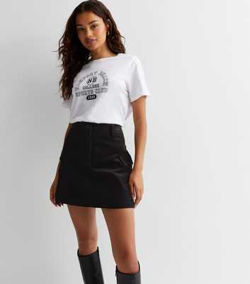 Petite Black Cord Cargo Mini Skirt